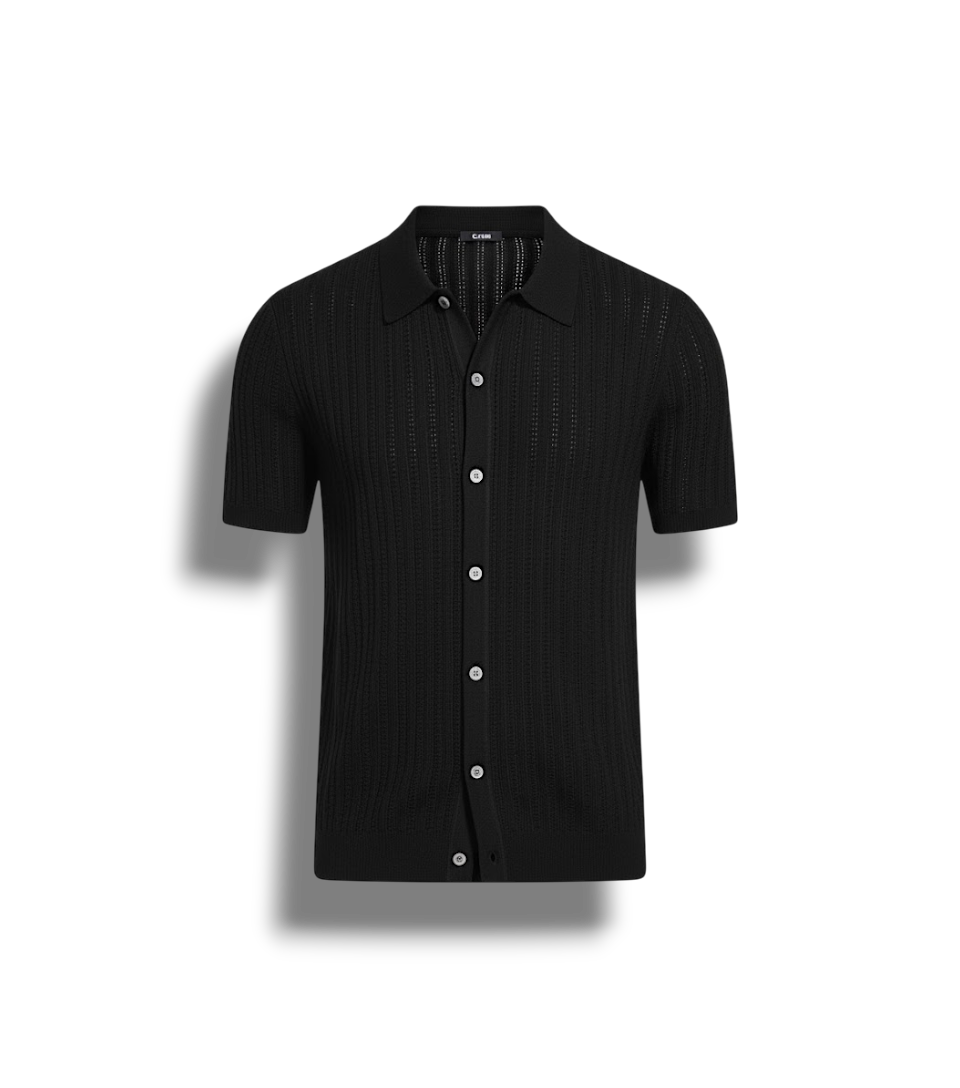 Aiden - Stylish Knit Summer Shirt for Men by Leoven - Elegant Comfort