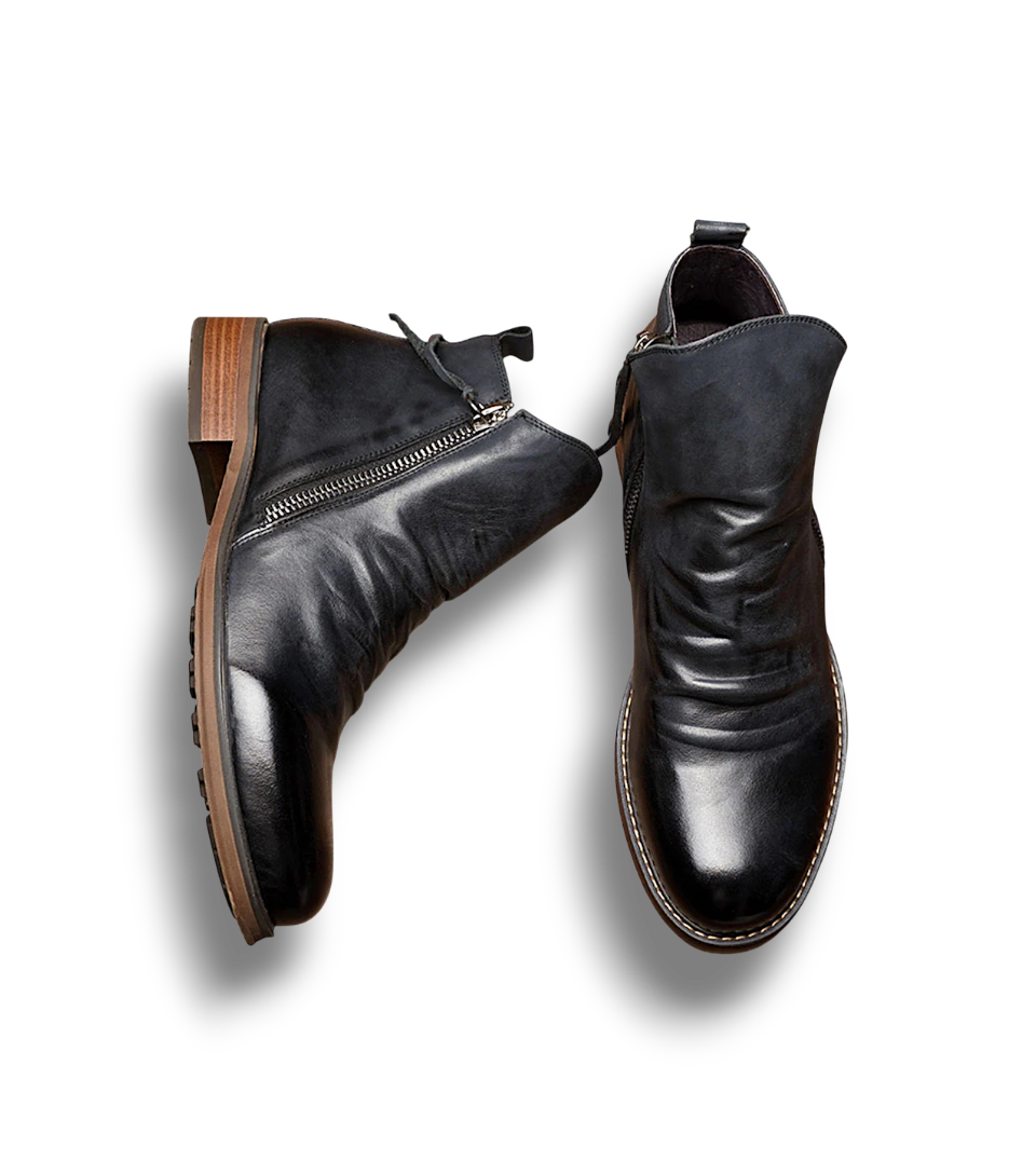 Adam - Hugo Stylish Zipper Boots for Men - All Season Elegance