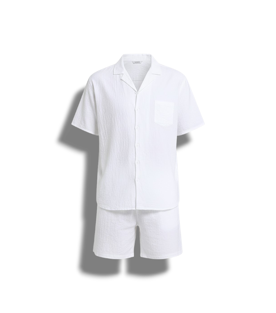 Barry - Luxurious Men's Linen Shirt and Beach Shorts Set