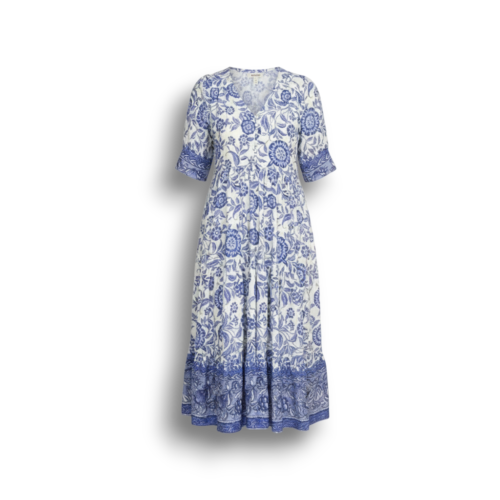 Nola - Bohemian V-neck Dress with Vibrant Floral Print