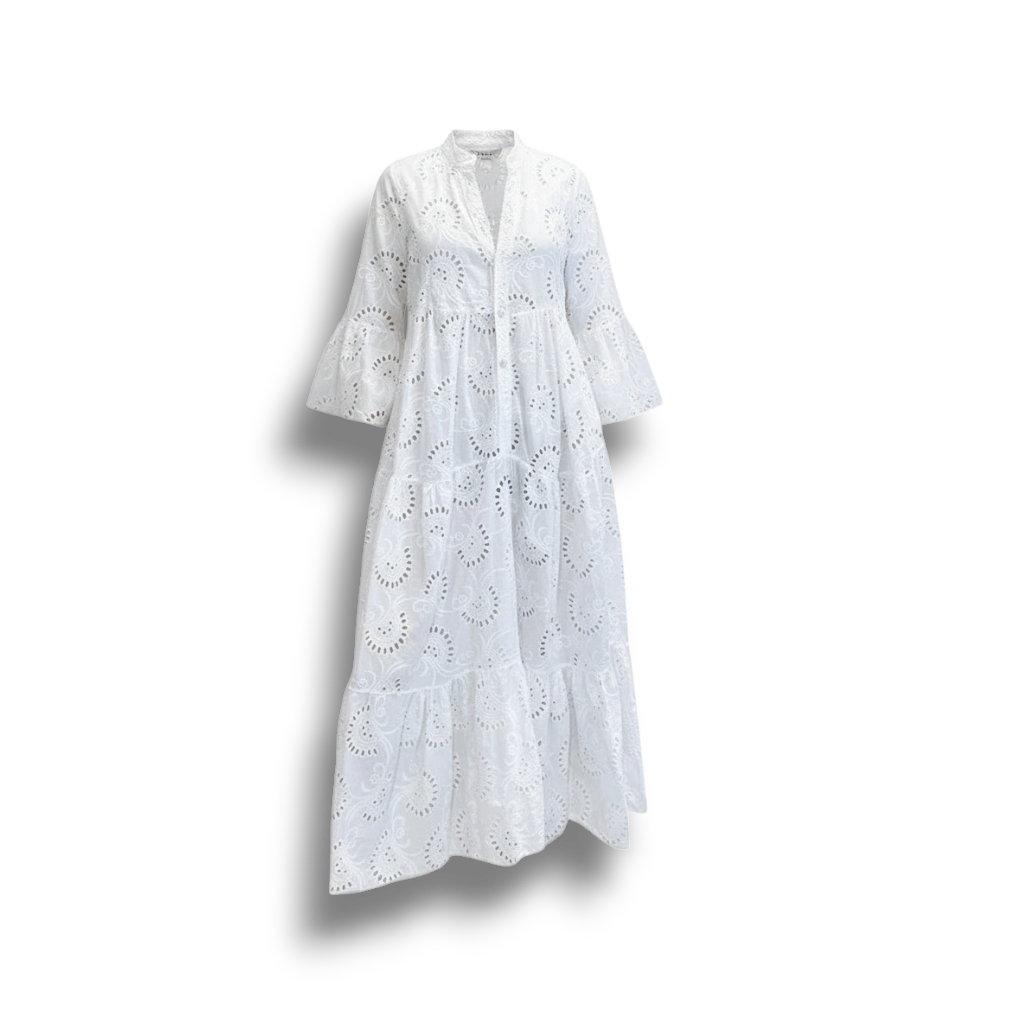 Marigold - Stylish Women's Embroidered Dress with Cutouts and Flowing Silhouette