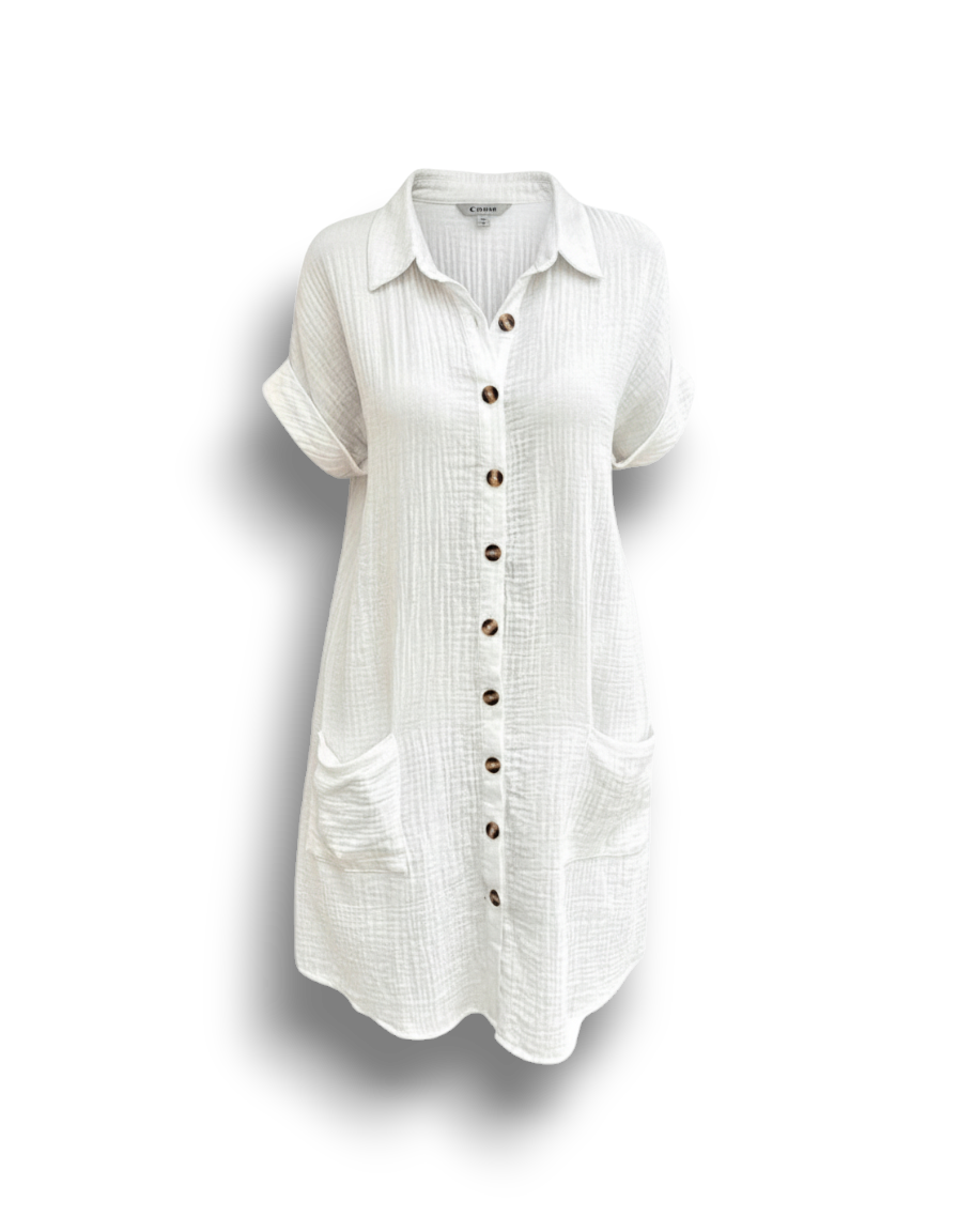 Sidonie - Versatile Women's Shirt Dress for Effortless Elegance and Comfort