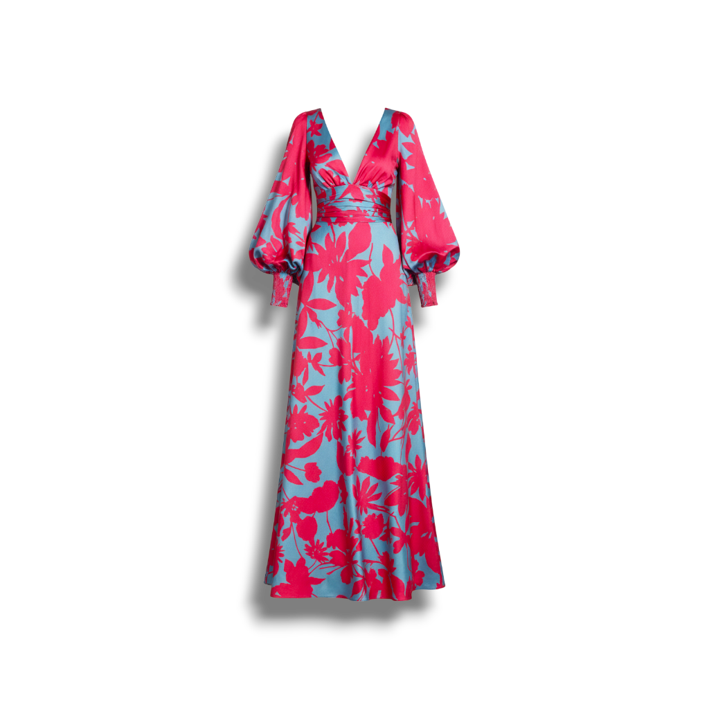 Mitzi - Stylish V-neck Dress with Boho Puff Sleeves