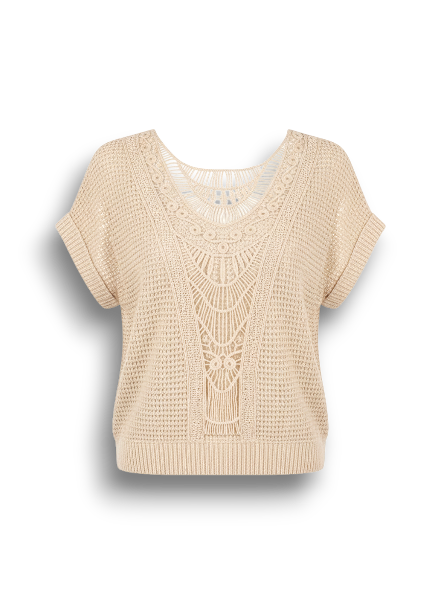 Jemima - Beautifully Detailed Knitted Top for Effortless Elegance