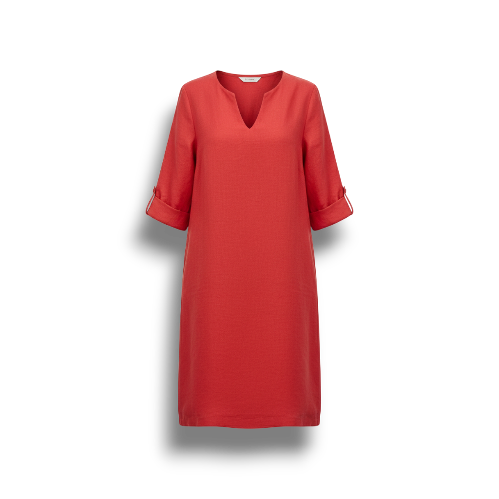 Jaliyah - Elegant Linen Summer Dress with V-Neck for Women