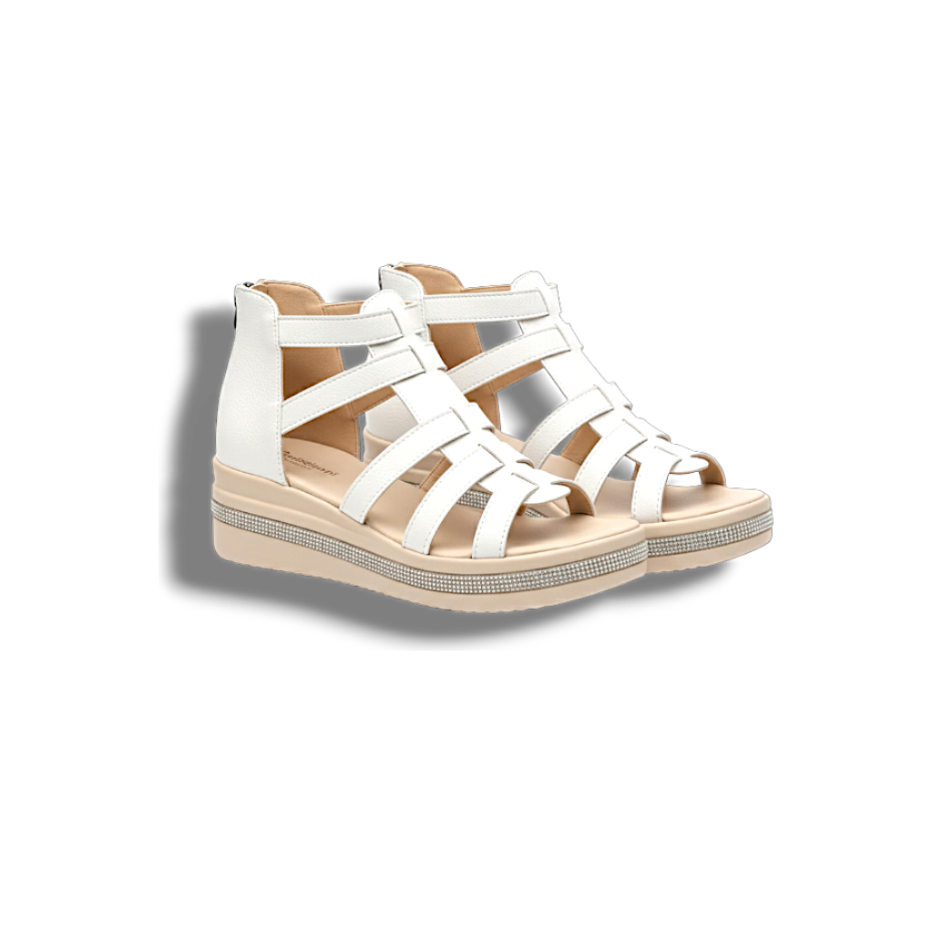 Elli - Rhinestone Wedge Sandals for Women Comfortable