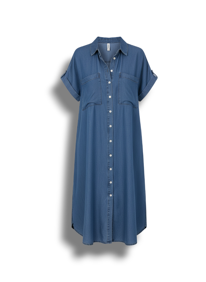 Rosalyn - Casual Women's Loose Dress in Luxurious Cotton