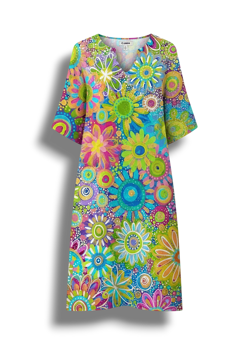 Philipa - Charming Floral Dress with V-neck Design for Women