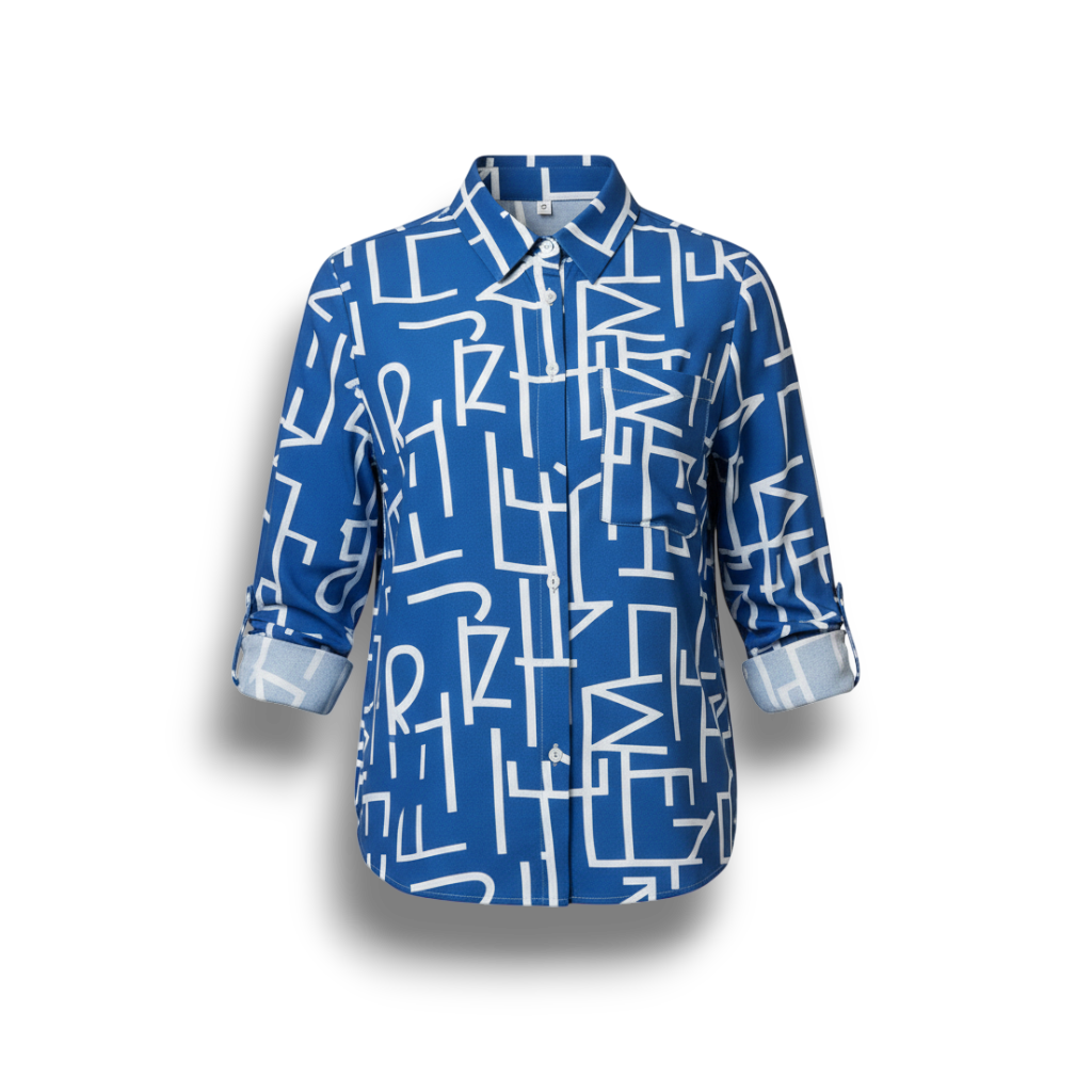 Judith - Vibrant Geometric Print Blouse for Effortless Style