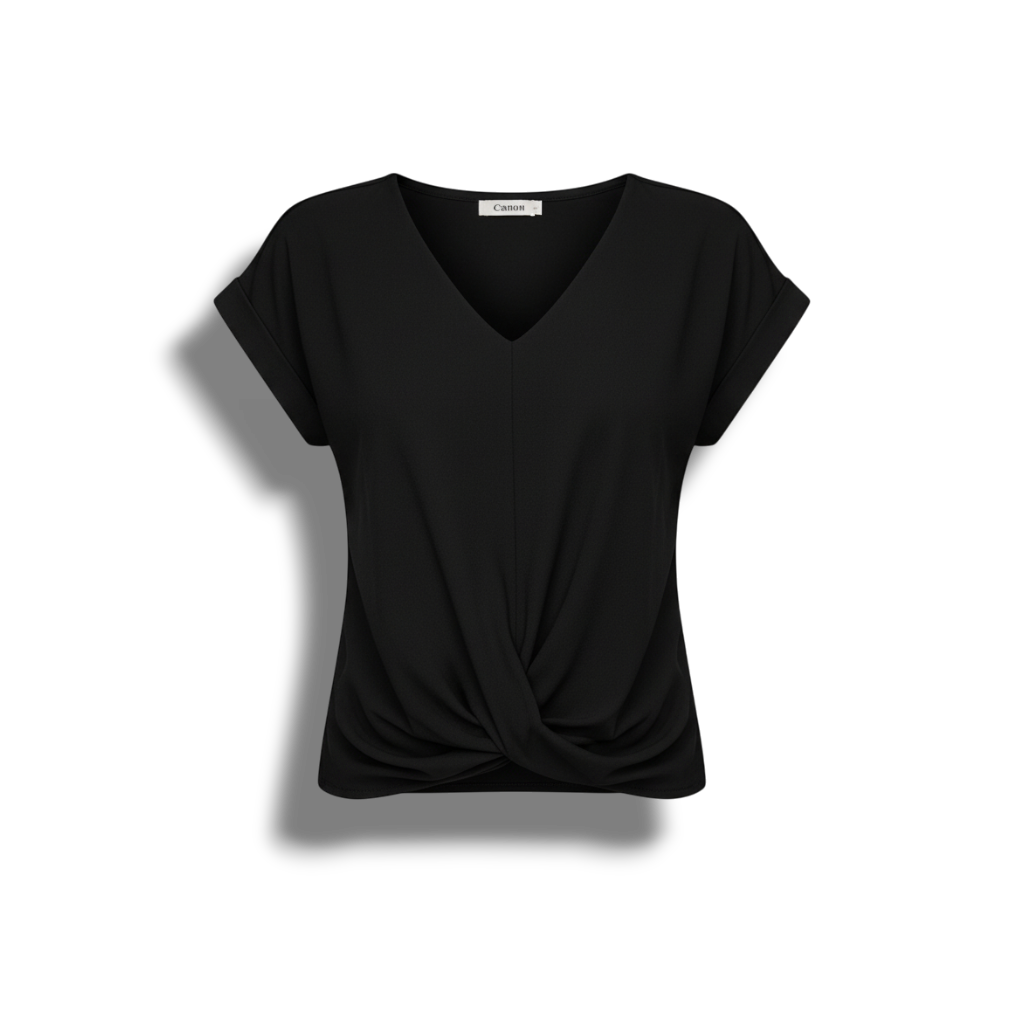 Kari - Stylish Lightweight Blouse with V-neck and Twist Detail