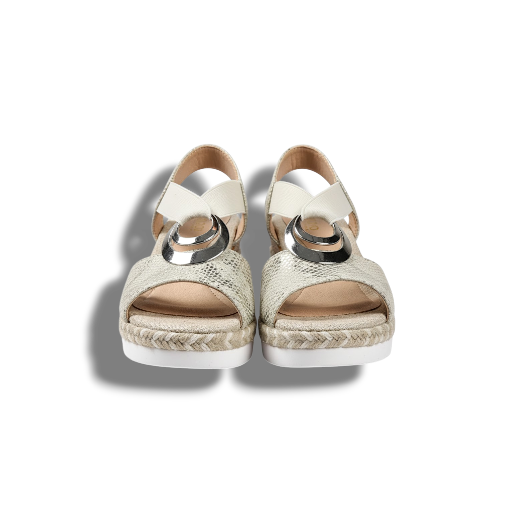 Rosaline - Stylish Wedge Sandals with Snake Print and Comfortable Design
