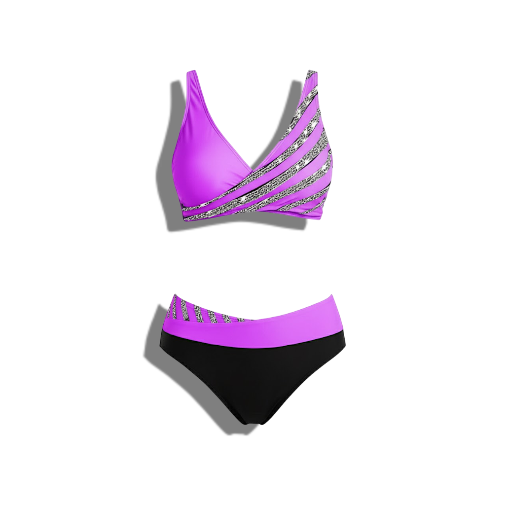 Philippa - Elegant Striped Printed Bikini Set for Women