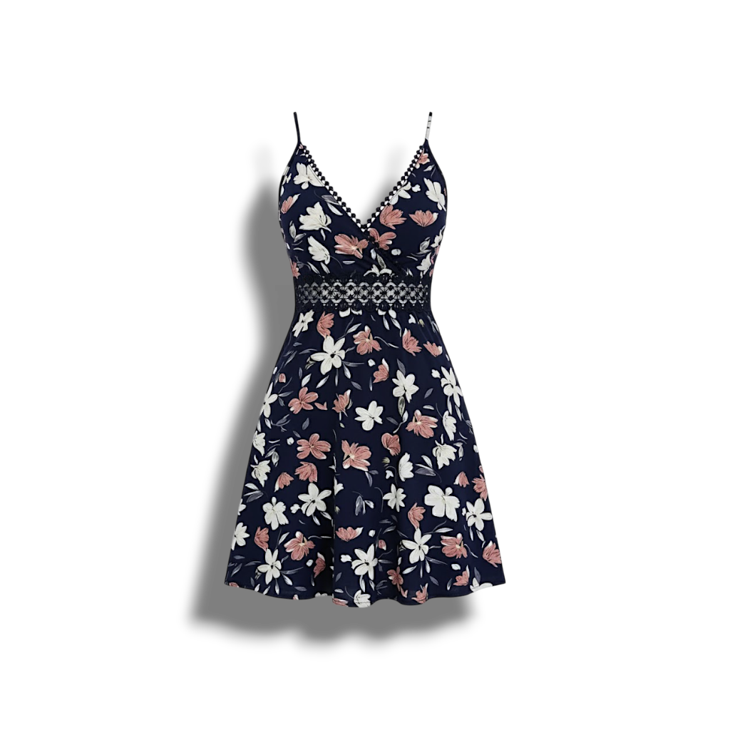 Regina - Chic Women's Dress with Spaghetti Straps and Lace Detail