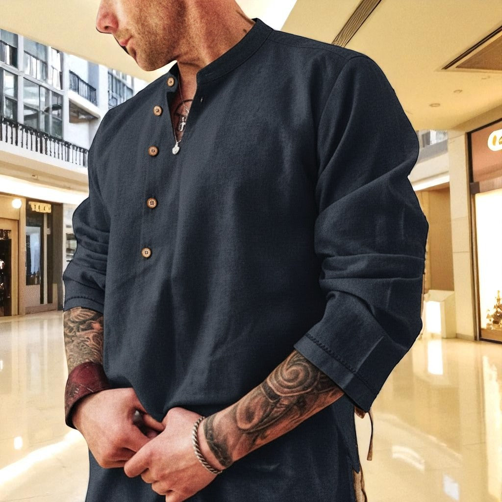 Lee - Elegant Japanese Shirt for Men in Premium Linen Blend