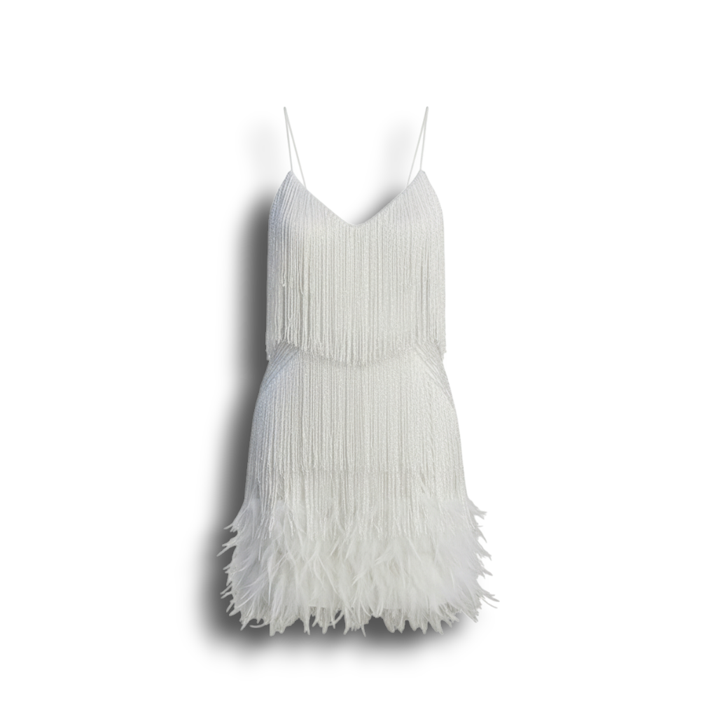 Idella - Stylish Cocktail Dress with Trendy Fringe Design