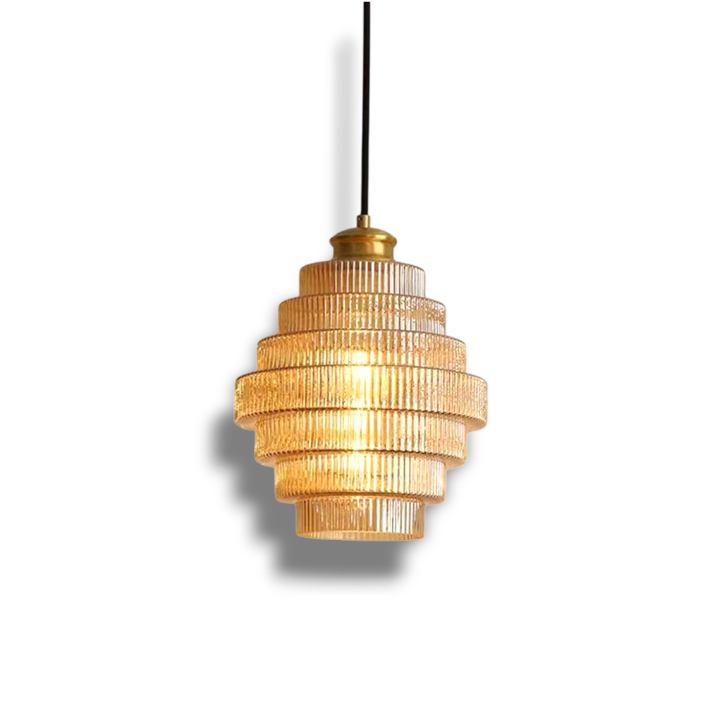 Solarae - Hebes Retro Glass Pendant Lamp Brass Elegant Living Room