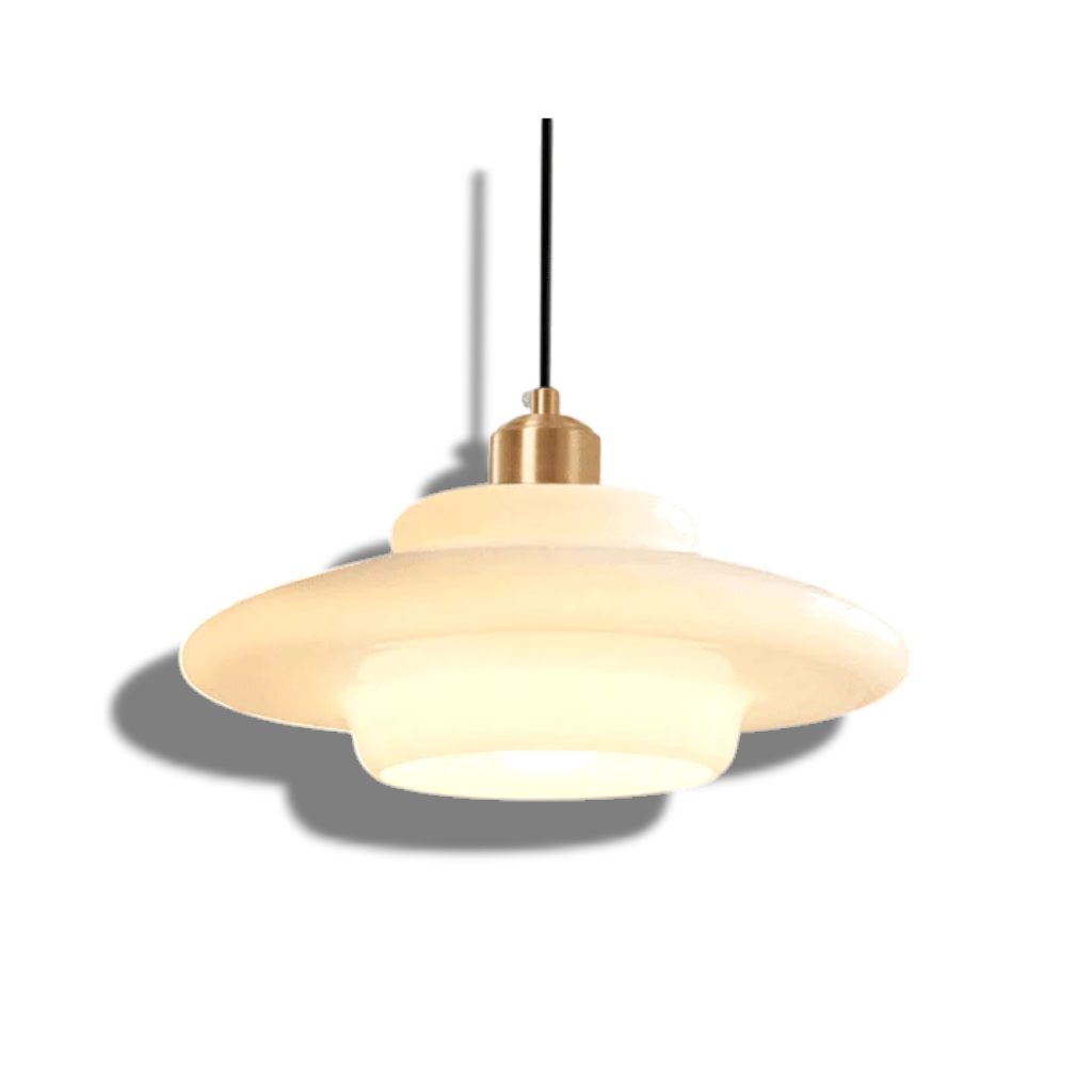 Calmara - Mid Century Milk Glass Pendant Light With White Globe