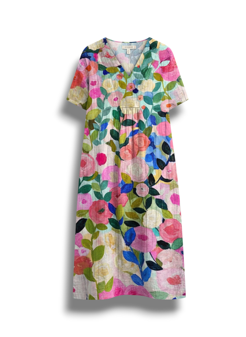 Kailani - Colorful Flowing Spring Dress With Floral Design