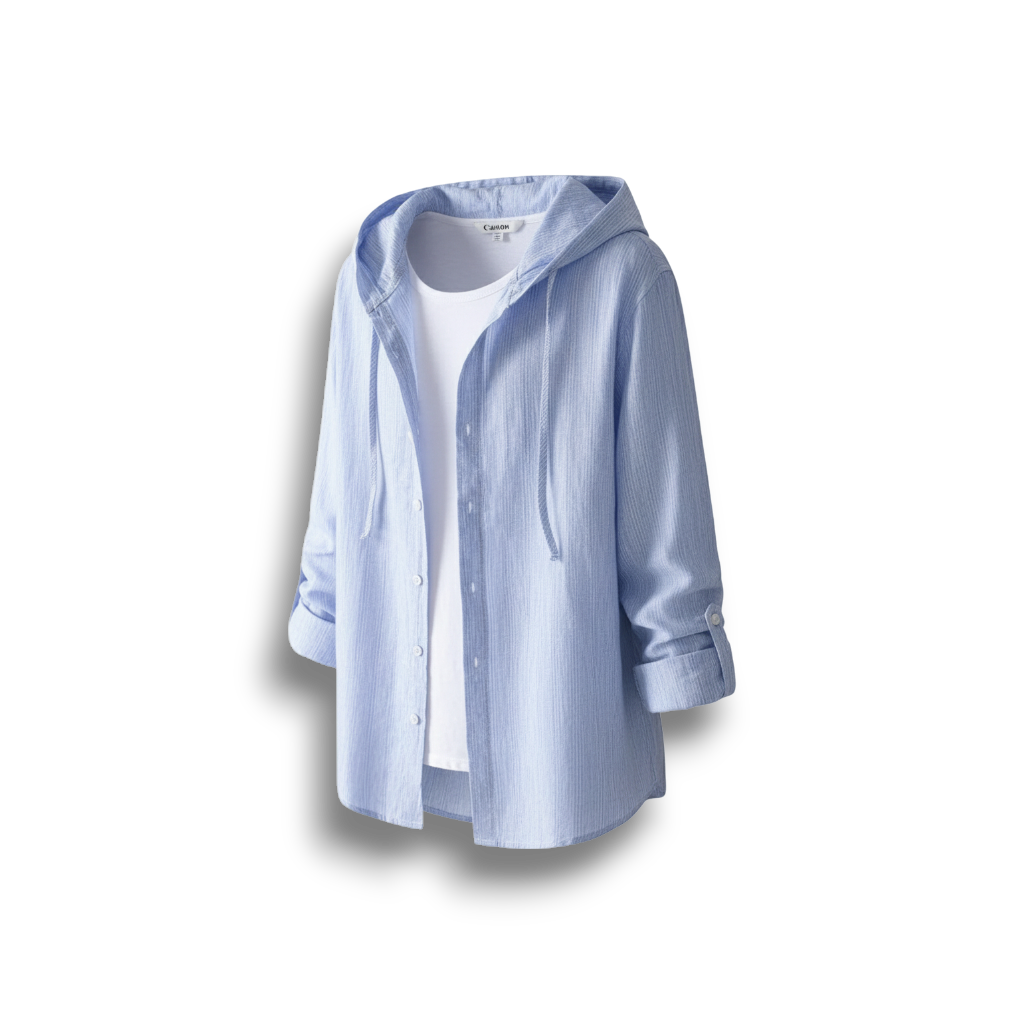 Lilac - Stylish Linen Hoodie Blouse for Effortless Summer Fashion