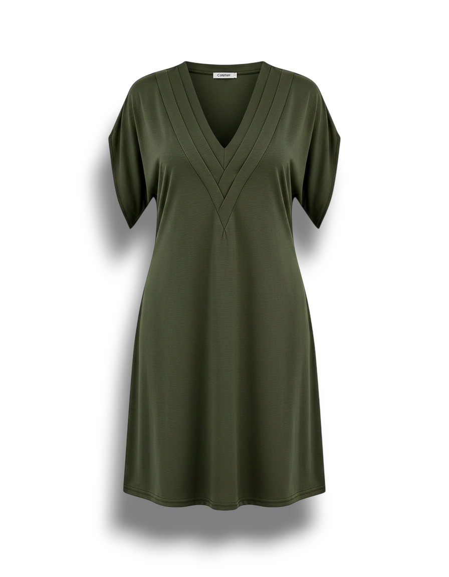 Soraya - Elegant Women's V-neck Dress for Timeless Style
