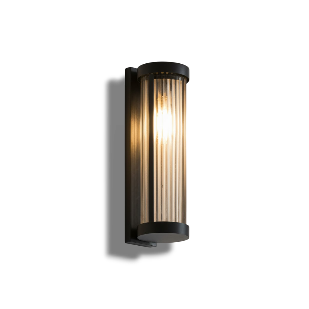 Solvaris – Outdoor Cylindrical Metal & Glass Wall Light