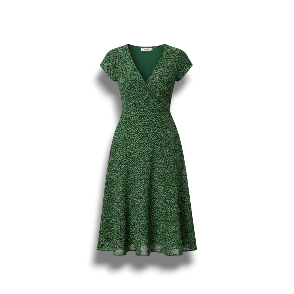 Maylee - Elegant Summer Dress with V-neck and Floral Print