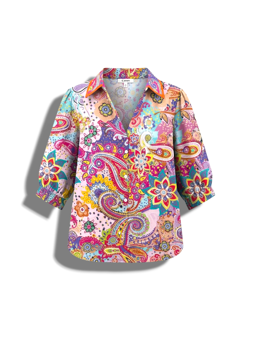 Irelyn - Trendy Women's Shirt with Mandala Print and Relaxed Fit