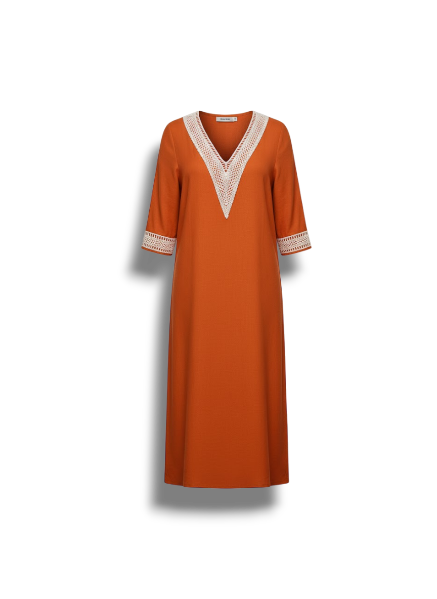 Queralt - Elegant Women's Cotton Linen Dress for Casual Comfort