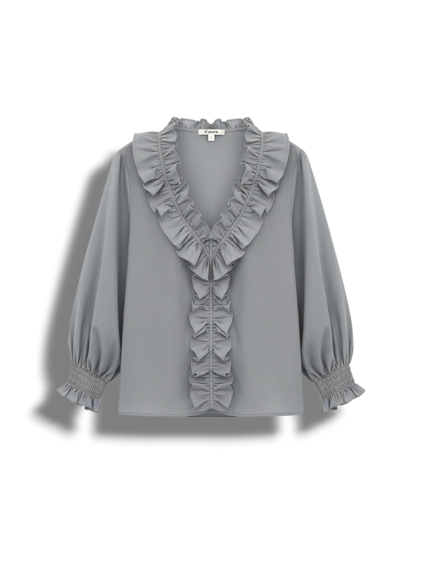 Joni - Women's Elegant Blouse with Ruffle Detailing and Comfortable Fit