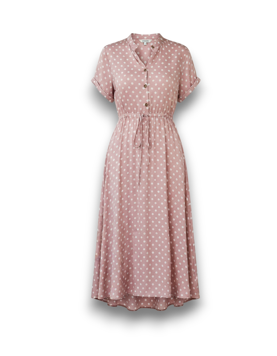 Julep - Stylish Women's Polka Dot Dress with V-neck and Knee-length Cut