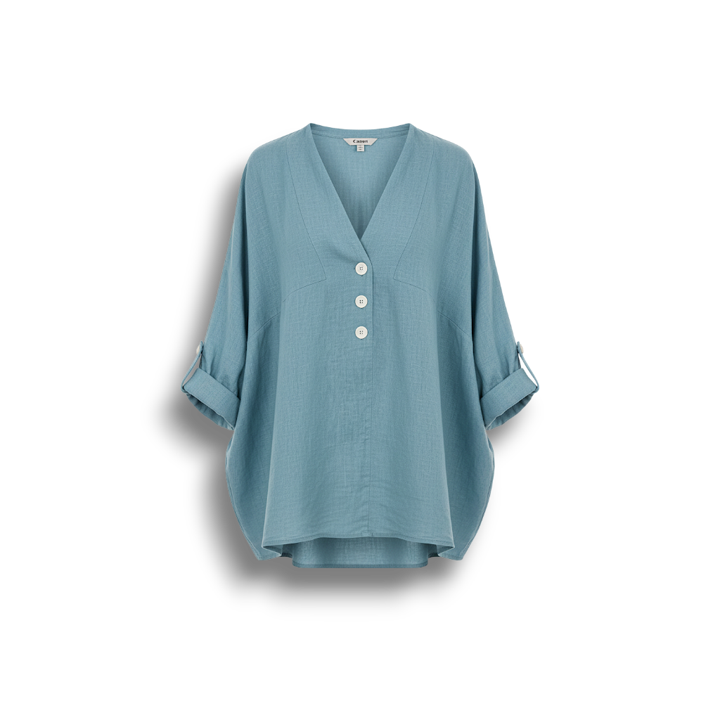 Kaylee - Relaxed Fit Cotton Linen Blouse with Oversized Silhouette