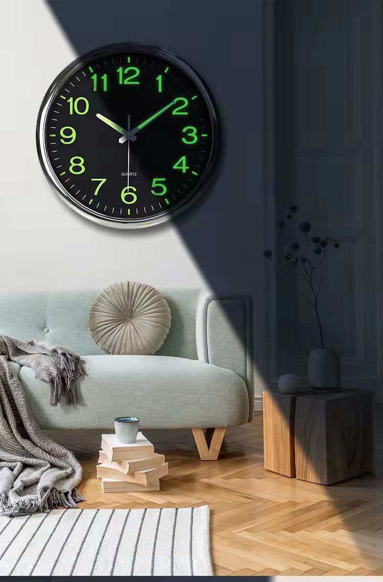 Coboria - Silent Wall Clock Kansas City With Night Light 30 cm