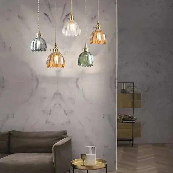 Lavora - Elegant Glass Flower Pendant Light E27 Fixture Piero Home