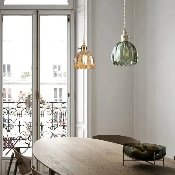 Lavora - Elegant Glass Flower Pendant Light E27 Fixture Piero Home