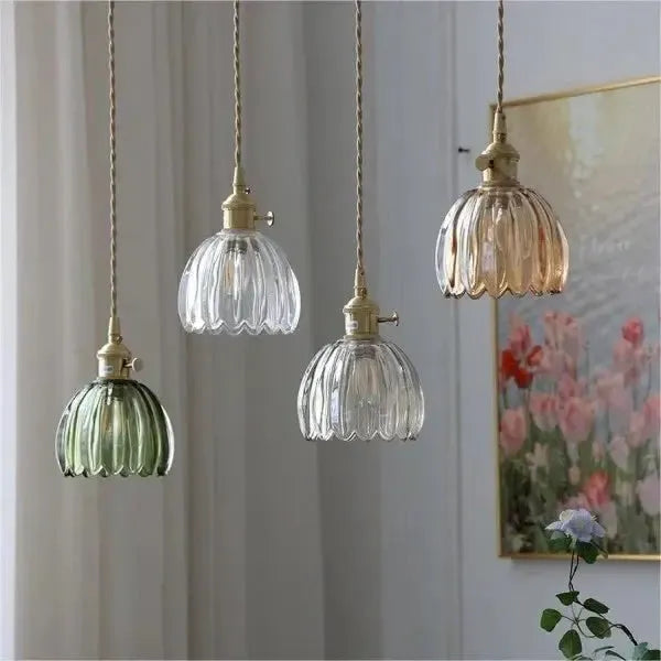Lavora - Elegant Glass Flower Pendant Light E27 Fixture Piero Home