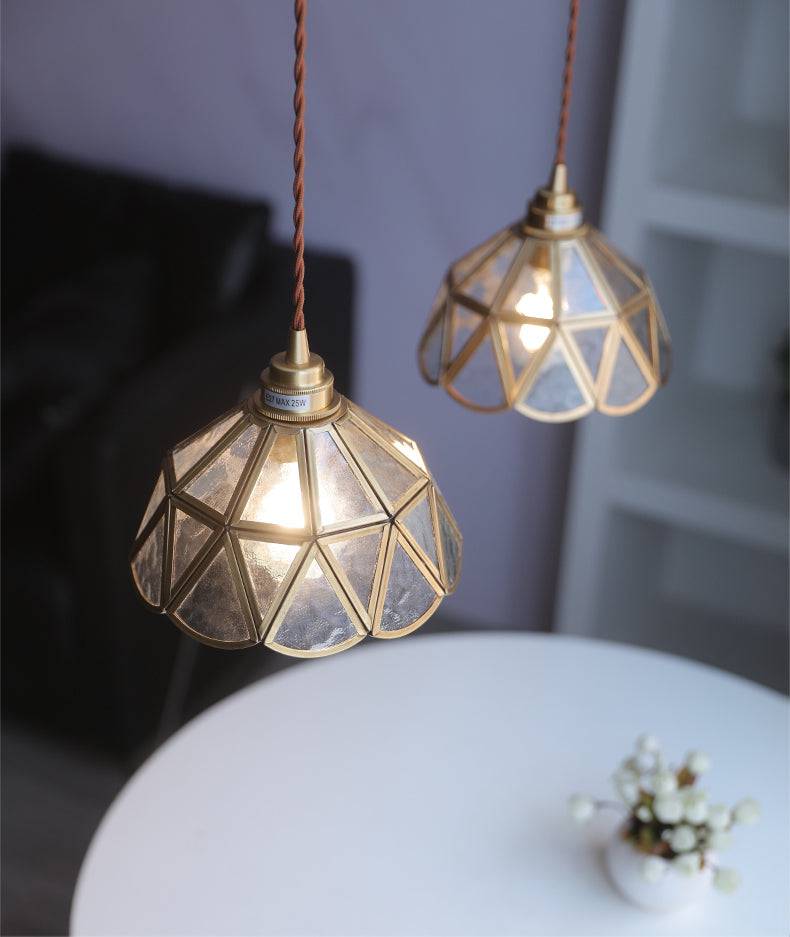 Woolora - Gennaro Glass Pendant Lamp With Elegant Fabric Cord