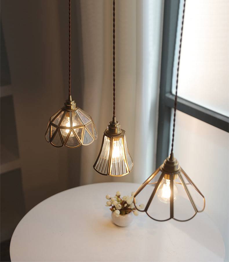 Woolora - Gennaro Glass Pendant Lamp With Elegant Fabric Cord