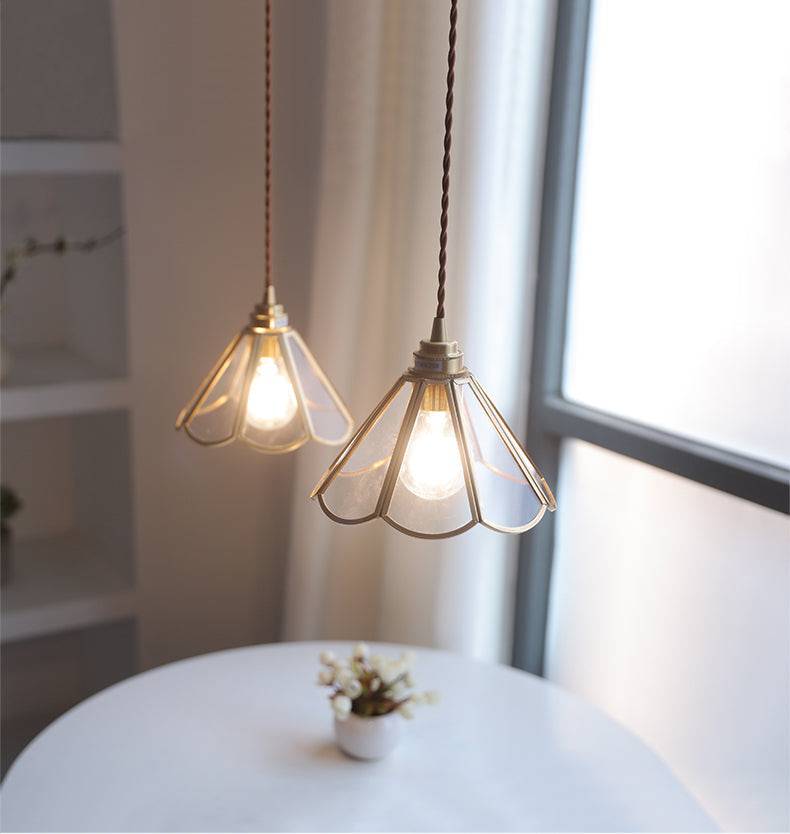 Woolora - Gennaro Glass Pendant Lamp With Elegant Fabric Cord