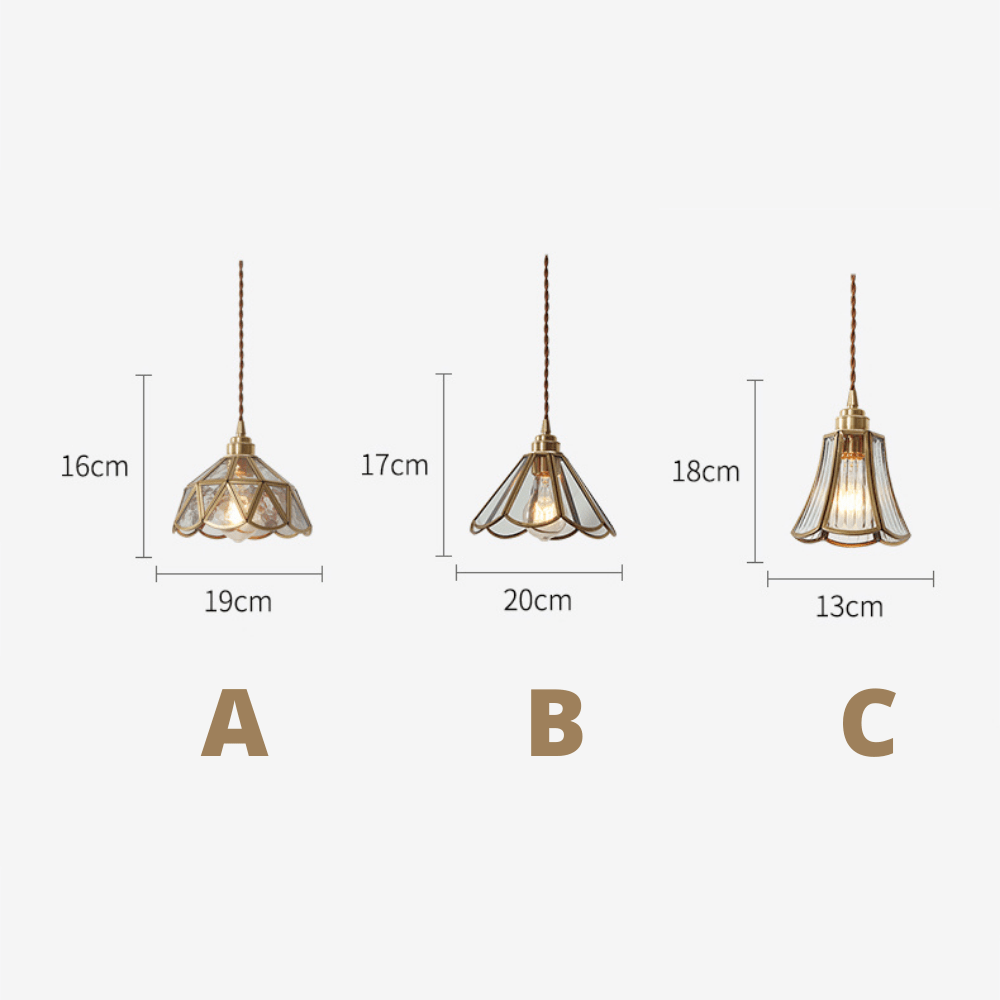 Woolora - Gennaro Glass Pendant Lamp With Elegant Fabric Cord