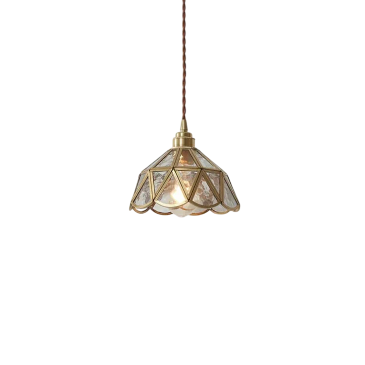Woolora - Gennaro Glass Pendant Lamp With Elegant Fabric Cord