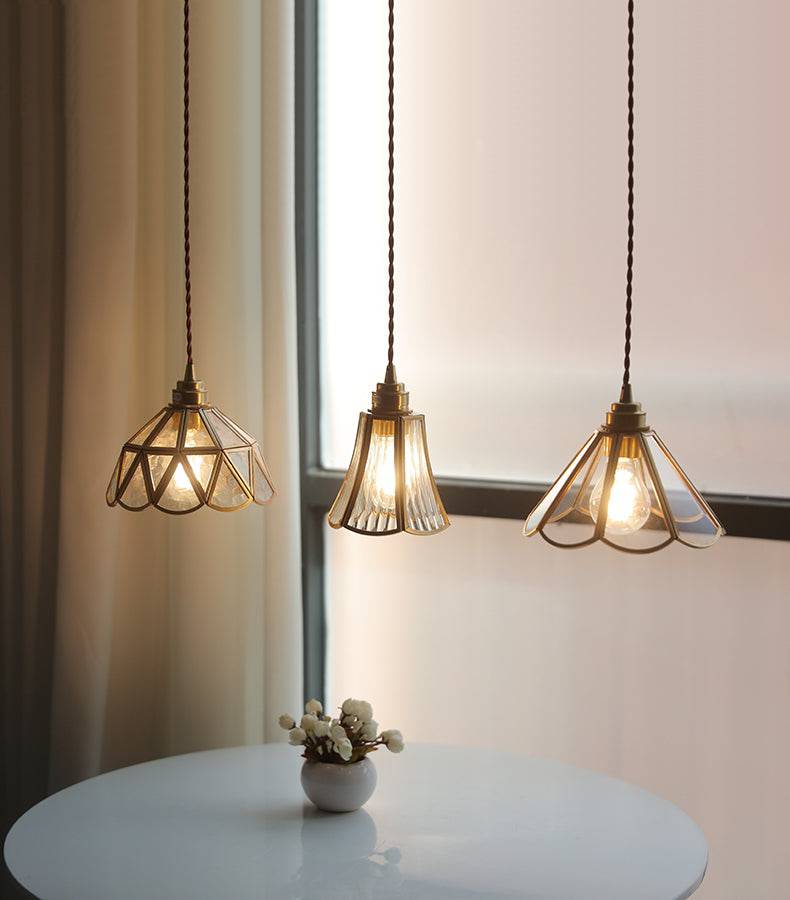 Woolora - Gennaro Glass Pendant Lamp With Elegant Fabric Cord