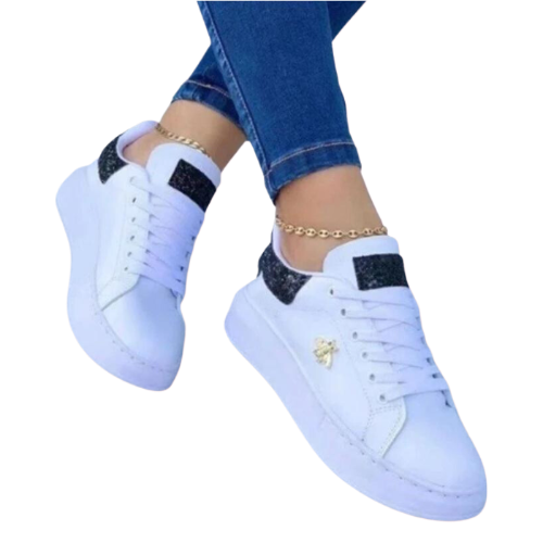 Octavia - Stylish Women's Glitter Sneakers with Metallic Accents