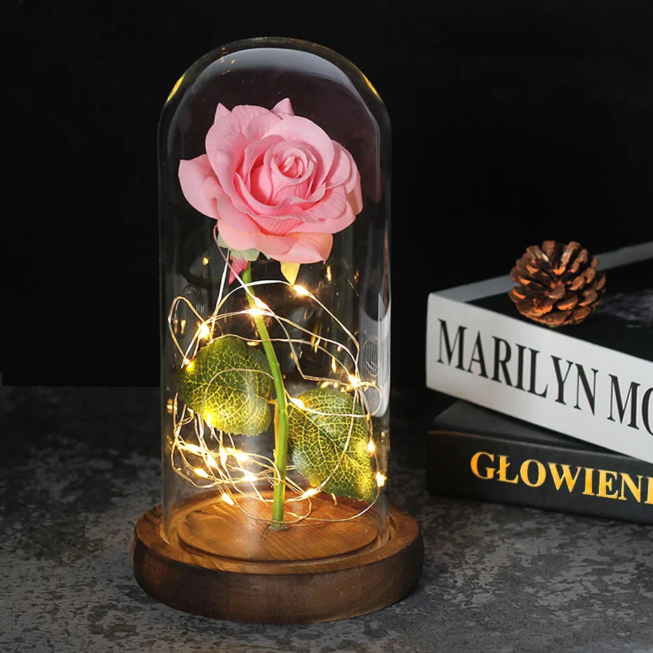 Floréra – Eternal Rose in Glass Dome with LED Light