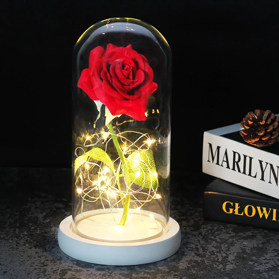 Floréra – Eternal Rose in Glass Dome with LED Light