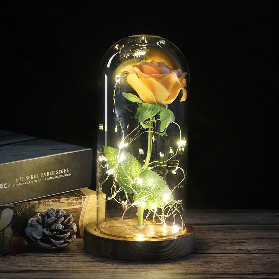 Floréra – Eternal Rose in Glass Dome with LED Light