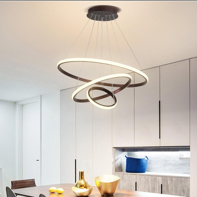 Decoria - ArishaLight Modern Triple Ring Led Chandelier Dining Room