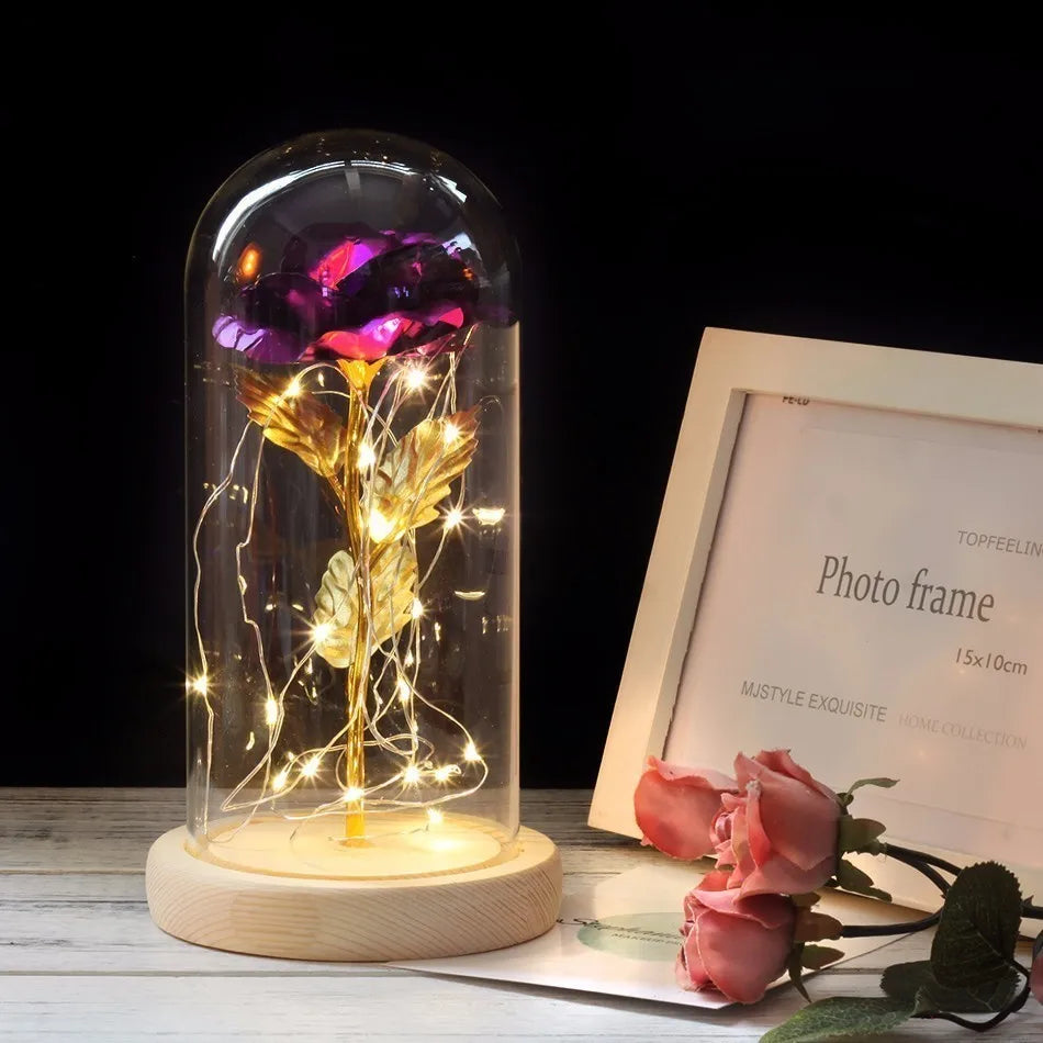 Floréra – Eternal Rose in Glass Dome with LED Light