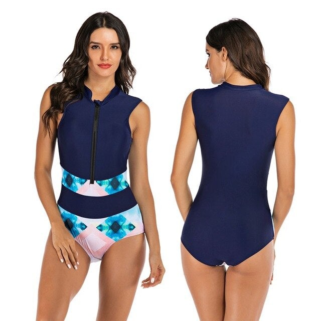 Hollis - One-Piece Sports Swimsuit with Functional Zipper and Stylish Design