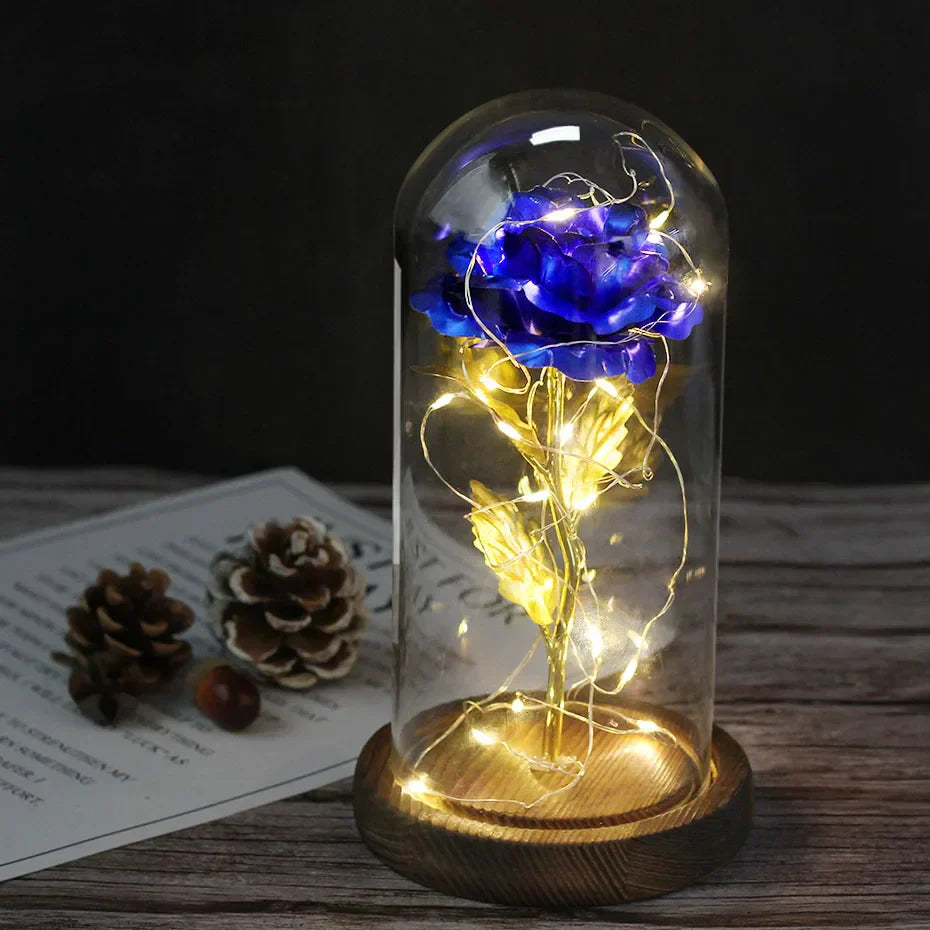Floréra – Eternal Rose in Glass Dome with LED Light