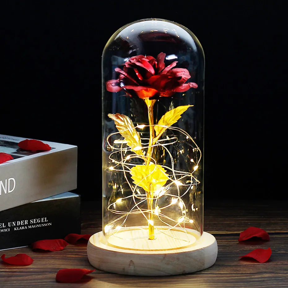 Floréra – Eternal Rose in Glass Dome with LED Light